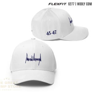 Trump Signature Hat Flex fit Trump 45 47 Hat Mens Trump Hat for Women, Trump Flexfit Cap Structured, MAGA 45-47 Hat, Fitted Trump Subtle Hat