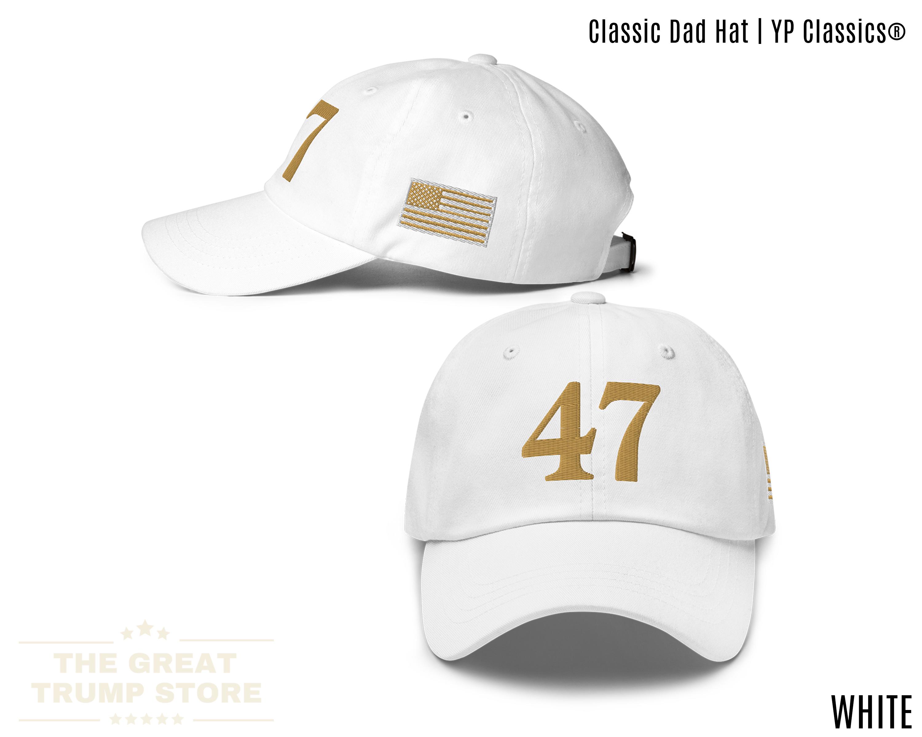 47 HAT CHARLIE Kirk Gold Embroidered Low Profile Adjustable Hat