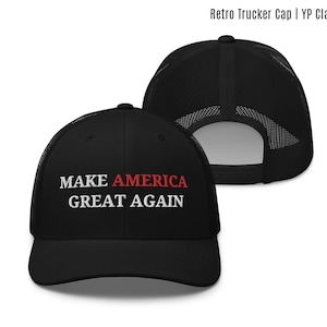 MAGA Trucker Hat Embroidered MAGA Trump Baseball Hat Patriotic Cap Trump 2024 Women Trump Hat for Men Distressed Hat Make America Gret Again