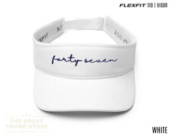 Trump 47 Visor Damski Męski Trump Golf Visor, Subtelny kapelusz Trump, Flex Fit 45 47 daszek przeciwsłoneczny, Forty Seven haftowany, Patriotyczny prezent dla Niej i dla Niego