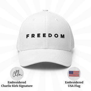 Frihetshatt Charlie Kirk Signature Flex Fit-keps Trump USA-flagga MAGA-hatt Broderad patriotisk keps konservativ gåva