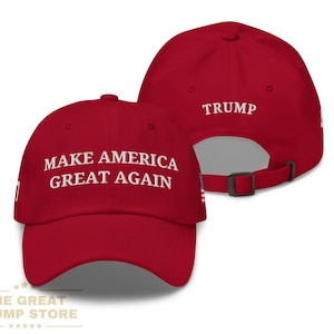 MAGA Hat Red Make America Great Again Baseball Cap, Unstructured Low Profile Trump Hat for Men Women MAGA Hat, Patriotic Gift, Embroidered