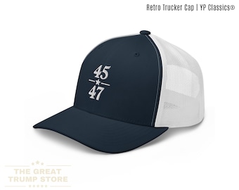 45 47 Trucker Hat, Trump Geschenke für Männer Frauen, MAGA Cap, bestickt