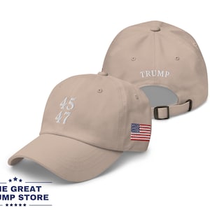 45 47 Trump Hat for Men Women MAGA Baseball Cap Trump American Flag Embroidered Hat Low Profile Adjustable Subtle Trump Hat Gift for Him Her