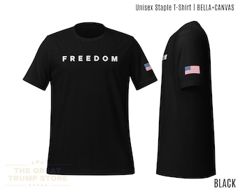 Camiseta Charlie Freedom con bandera en la manga para hombre y mujer. Camiseta Freedom. Regalo cristiano patriótico para él y para ella. Camiseta Legacy.