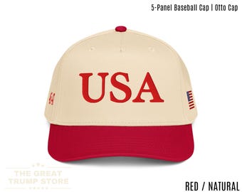 Red USA Hat 45-47 Snapback, Trump Gifts for Men Women, MAGA Cap, Embroidered