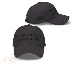 Casquette de baseball noire MAGA Make America Great Again Casquette Elon Musk foncé MAGA brodée, jamais abandonner l&#39;atout pour homme femme Chapeau MAGA