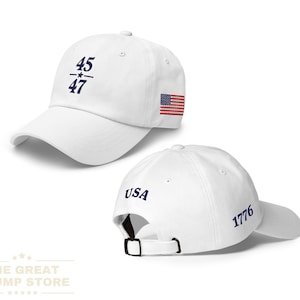 Trump 45 47 Hat, Trump 2024 Hat, Trump Hats for Men and Women, Trump Patriotic Hat, 1776 American Flag Baseball Hat, 45 47 Embroidered Hat