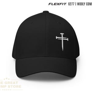 Nails Cross Hat Flex Fit Three Nails Baseball Hat Religious Christian Hats for Men Women, 3 Nails Flexfit Hat, Mens Fitted Hat, Embroidered