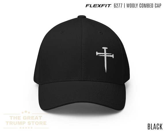 Nails Cross Hat Flex Fit Three Nails Baseball Hat Religious Christian Hats for Men Women, 3 Nails Flexfit Hat, Mens Fitted Hat, Embroidered