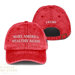 Make America Healthy Again Hat MAHA Vintage Cap, Trump Kennedy Hat, American Flag Embroidered, RFK Jr MAHA Hat, Low Profile Dad Hat
