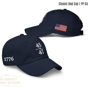45 47 Hat Trump Hat for Men and Women, American Flag Patriotic Hat, 1776 USA Baseball Cap, Trump Subtle Basic Hat 2024 Election Embroidered