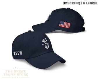 45 47 帽子 トランプハット 男女兼用、アメリカ国旗 愛国的帽子、1776 USA ベースボールキャップ、トランプ 控えめなベーシックハット 2024年選挙刺繍入り