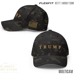 Camo Trump Hat Flex Fit Golden Age America Hat MAGA Flexfit Trump Hat for Men Women Trump Baseball Cap Gold Embroidered Political Gift