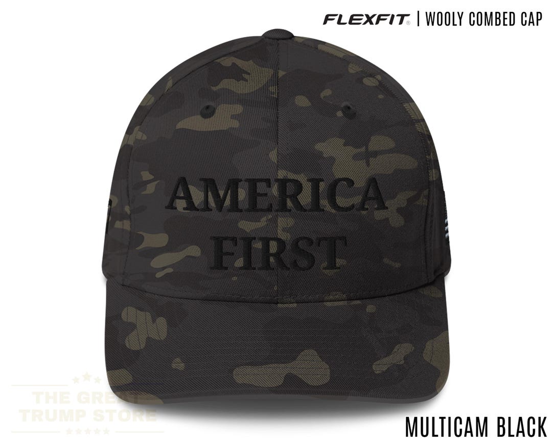 America First Hat Camo, Flexfit Trump 45 47 Cap, MAGA Gifts for Men ...