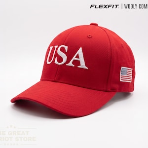 4th of July Hat Trump 45 47, USA Flag Flexfit Cap, Fourth of July Patriotic Gift for Men Women image 1