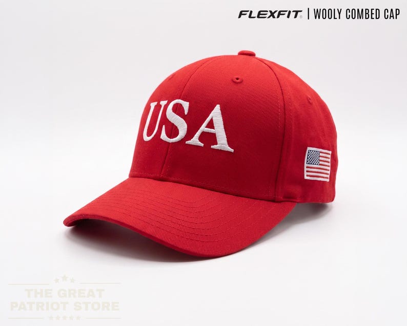 4th of July Hat Trump 45 47, USA Flag Flexfit Cap, Fourth of July Patriotic Gift for Men Women image 1