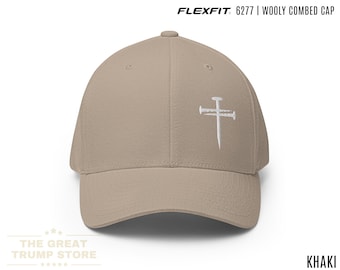 3 Nails Cross Hat Flex Fit Three Nails Christian Hat for Men Women Religious Baseball Cap, Embroidered, Cross Fitted Hat Gift for Him Her