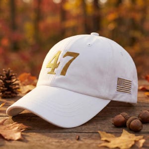 47 Hat Trump Gifts for Men Women, MAGA Cap, USA Flag Embroidered, Relaxed Fit Adjustable