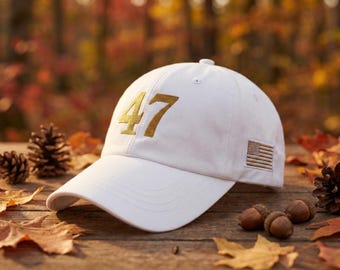 47 Hat Trump Gifts for Men Women, MAGA Cap, USA Flag Embroidered, Relaxed Fit Adjustable