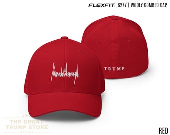 Donald Trump Signature Hat Flex Fit Trump Hat ajusté MAGA 45 47 Hat Trump Chapeau homme femme brodé, Casquette Trump Baseball, Drapeau américain