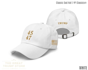 45 47 Hut, Trump Cap für Damen Herren, MAGA Baseball Hut, Gold Stickerei