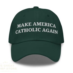Cappellino da baseball classico "Make America Catholic Again", ricamato, destrutturato