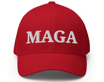 MAGA Flex Fit Hat 45 47 Trump Cap USA Flag Embroidered Christmas Gift for Him Her