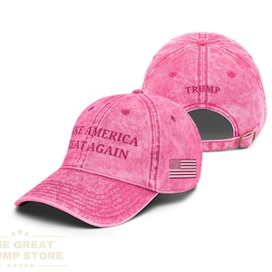 MAGA ハット ピンク トランプ 45 47 ハット レディース トランプハット ピンク アメリカを再び偉大に ハット レディース トランプハット かわいい MAGA 刺繍入り帽子 アメリカ国旗