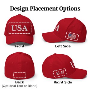 4th of July Hat Trump 45 47, USA Flag Flexfit Cap, Fourth of July Patriotic Gift for Men Women image 4