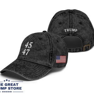 Trump 45 47 Hat Trump Dad Hat Trump Baseball Cap Trump Gift for Him Trump 2024 Hat MAGA Trump Rally Trump Vintage Hat USA Patriotic Hat