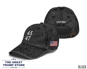 Trump 45 47 Hat Trump Dad Hat Trump Baseball Cap Trump Gift for Him Trump 2024 Hat MAGA Trump Rally Trump Vintage Hat USA Patriotic Hat