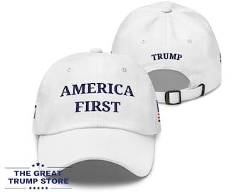 America First Hat, Trump 45 47 Cap, MAGA Gifts for Men Women, Adjustable Relaxed Fit