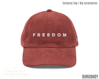 Gorra Freedom Hat, Regalos Patrióticos para Hombres y Mujeres, Gorra de Pana, Bandera de EE. UU. Bordada