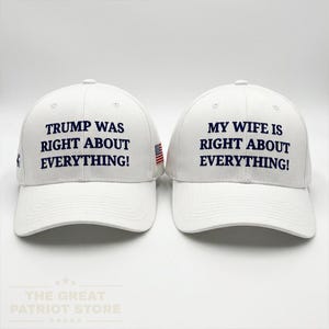Trump Was Right About Everything Flexfit Cap, 45 47 MAGA Hat, Funny Gifts for Husband, Custom Trump Hat Embroidered