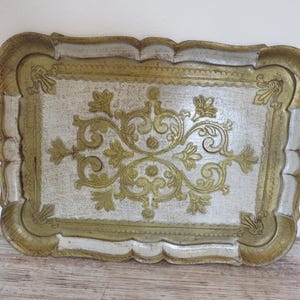 Floentiner tray vintage 60s wooden tray Florence Made in Italy wooden tray Italy