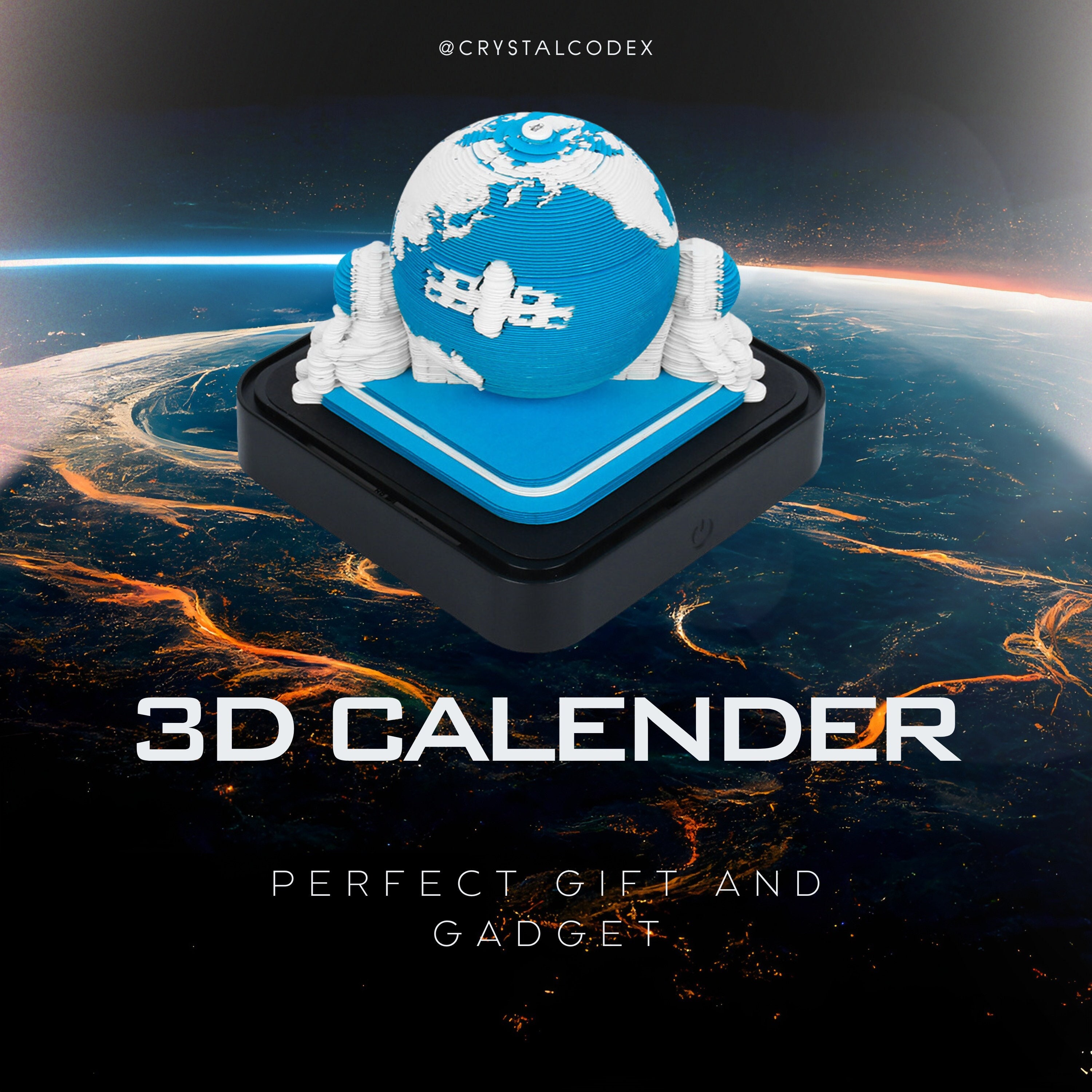 2024 Calendar Blue Earth Astronauts Omoshiroi Block 3D Memo Pad Paper  Sticky Notes Tree House Earth LED Light Gift Items