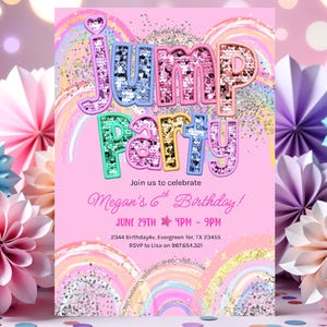 Trampoline Park Birthday Invitation Jump Party Invitation Jumping Birthday Invitation Jump Party Invite Theme EDITABLE Instant Digital