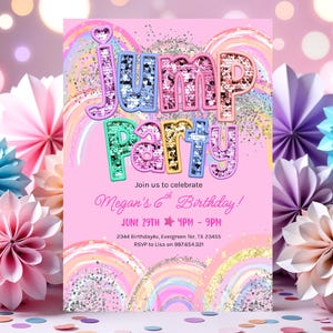 Trampoline Park Birthday Invitation Jump Party Invitation Jumping Birthday Invitation Jump Party Invite Theme EDITABLE Instant Digital GS32