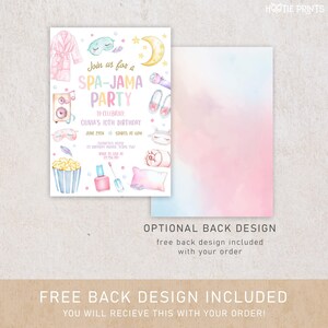 Editable Spa Jama Party Birthday Invitation Sleepover Birthday Invite Pink Girl Spa Tween Teen Digital Download Printable Template image 3