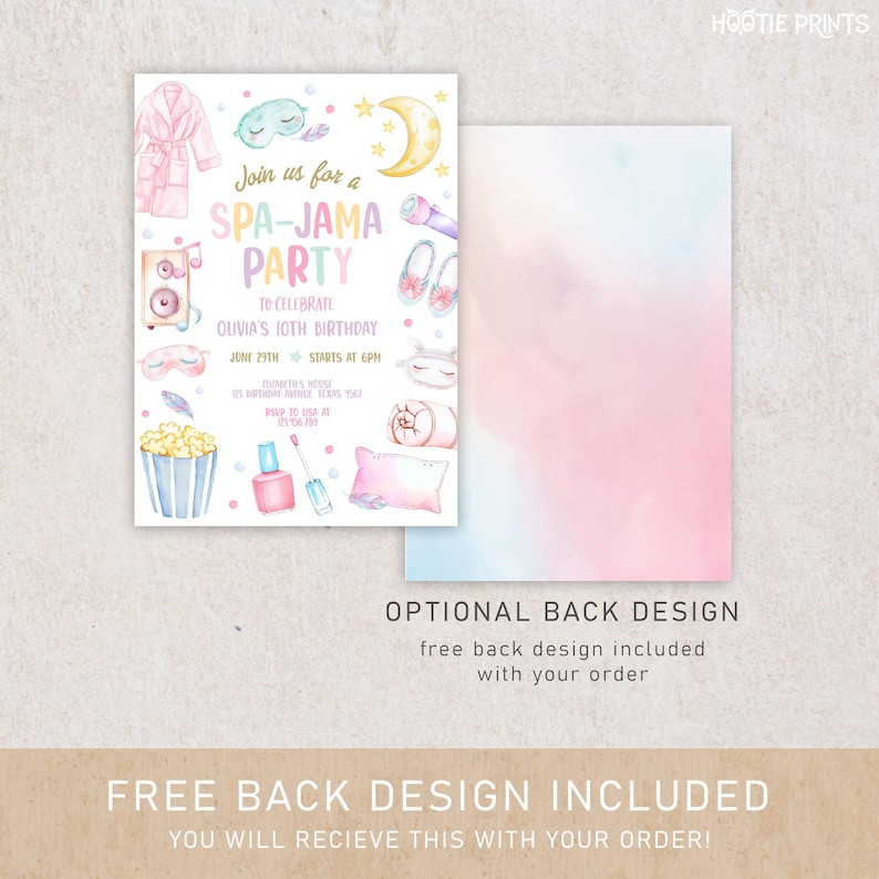 Editable Spa Jama Party Birthday Invitation Sleepover Birthday Invite Pink Girl Spa Tween Teen Digital Download Printable Template image 3