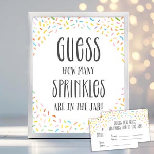 Sprinkle Jar Baby Shower Game: Rainbow Candy Guessing Activity (Digital Download)