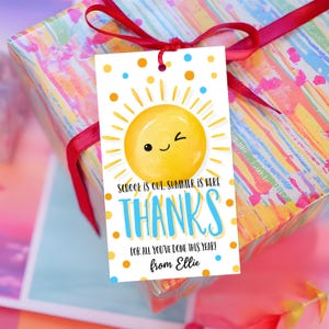 Editable Teacher Appreciation Gift Tag Summer Printable Digital Template End of School Year Kids Your Turn to Relax in the Sun