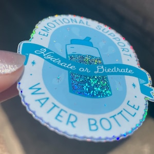 Botella de agua de apoyo emocional - Adhesivo impermeable y brillante