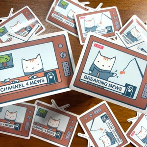 Mews Anchor Cats - Pegatina de vinilo
