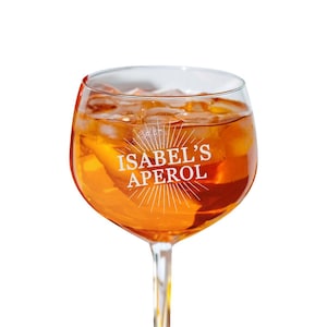 Personalized Aperol Spritz Glass – Custom engraved spritzer – Gift for Aperol lovers – Glass with name – Personalized cocktail glass