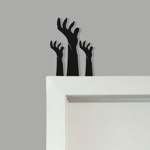 Esquina de puerta de zombies / Adorno de puerta / Decoración de Halloween / Decoración navideña / Decoración de otoño / Decoración de chimenea / Espeluznante