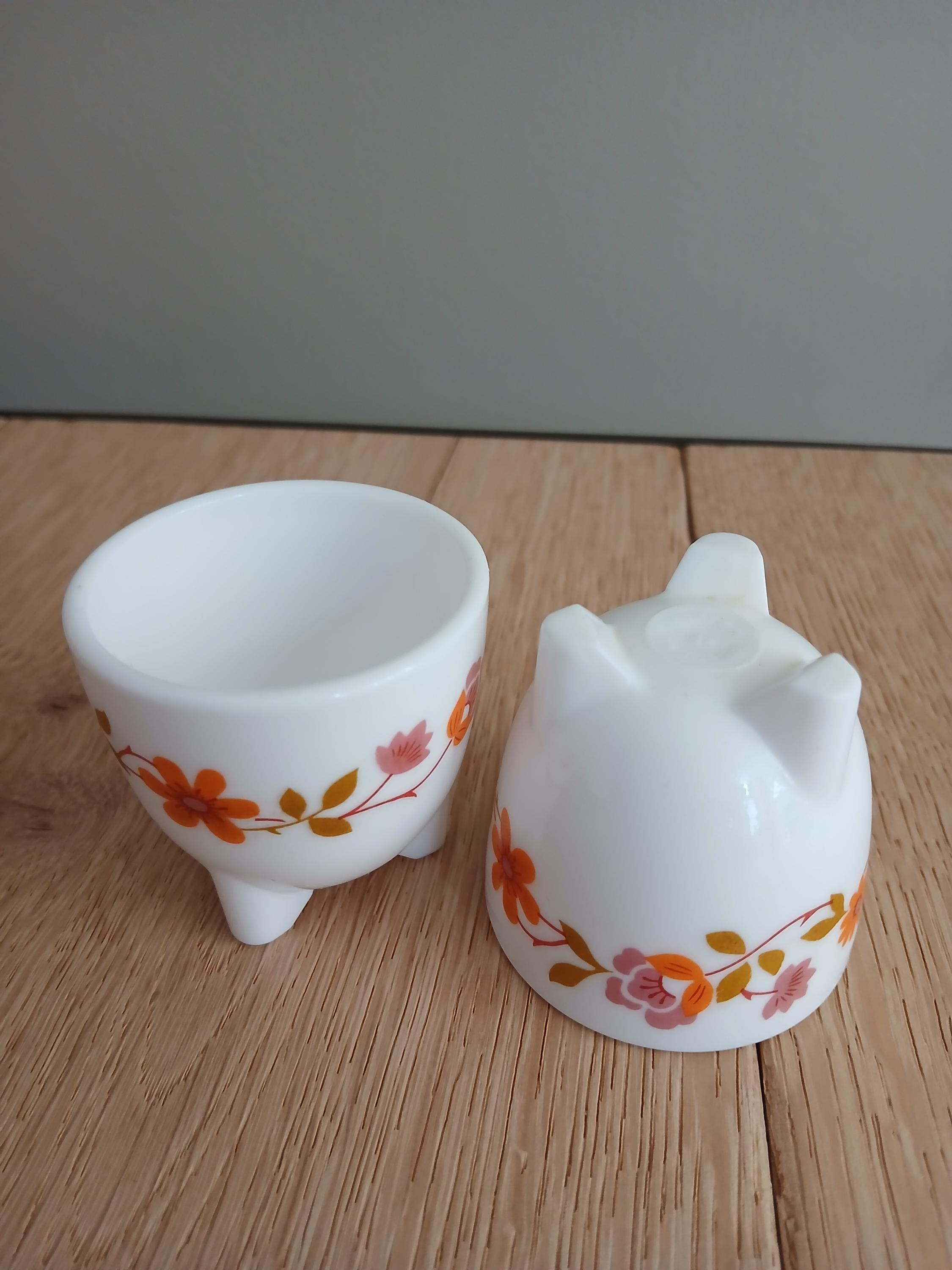 Ancienne tasse à café arcopal lotus Orange lot deux tasse déco vintage