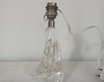 1960s Handmade Crystal Lamp Base