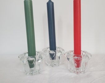 3 Bougeoirs en Verre Années 70